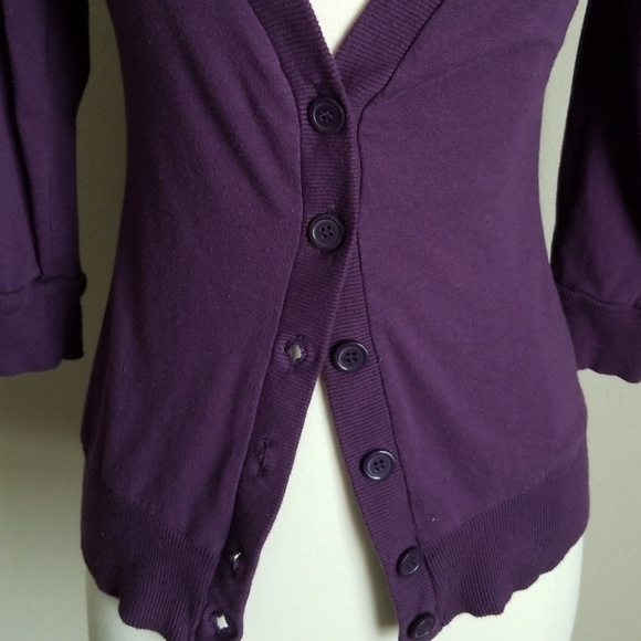 Purple 3/4 sleeve cardigan - Picture 5 of 7